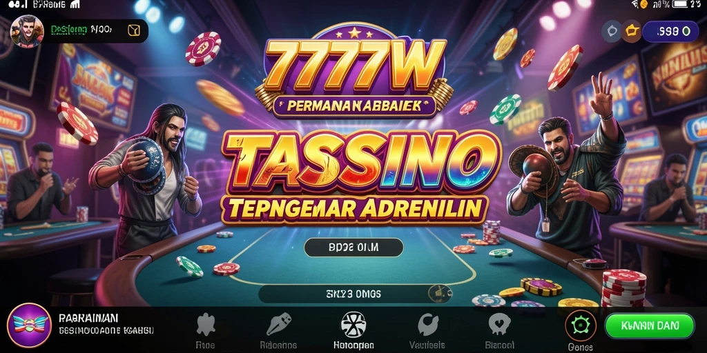 Tangkapan layar gameplay 7777W menunjukkan pengalaman kasino yang mendebarkan.