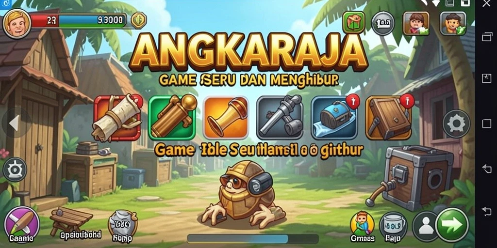 Tampilan gameplay seru dari ANGKARAJA yang menampilkan fungsionalitas Idle.