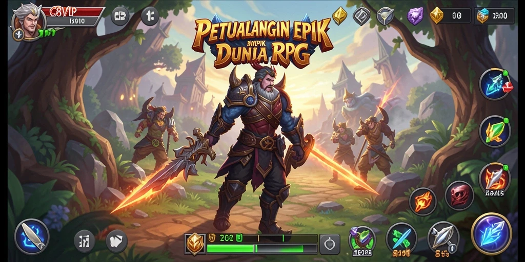 Gameplay C8VIP menampilkan pertempuran epik dan karakter yang memukau.