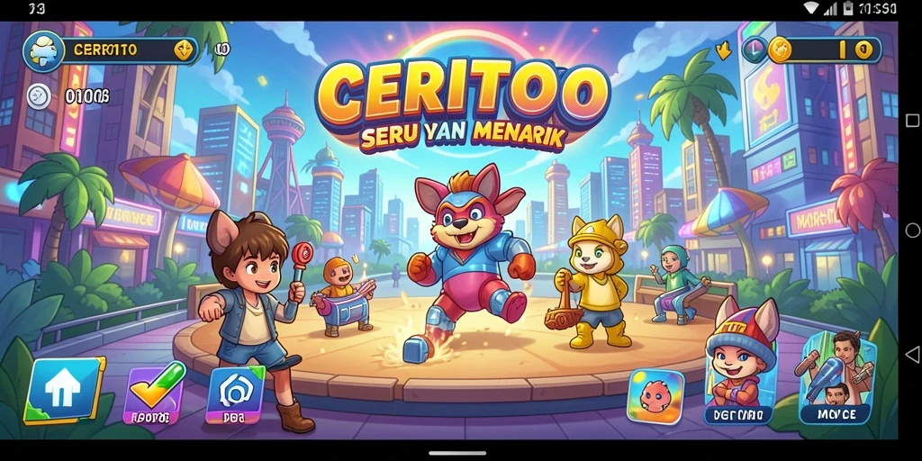 Tampilan gameplay seru dari CERITOTO saat menghadapi tantangan.