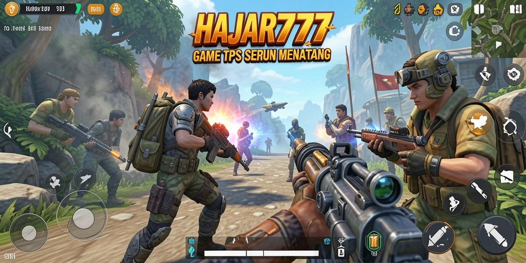 Tangkapan layar gameplay HAJAR777 menampilkan aksi tembak-menembak yang mendebarkan.
