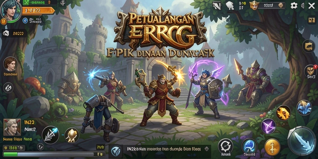 Tangkapan layar utama IN22 menampilkan gameplay RPG yang mendebarkan.