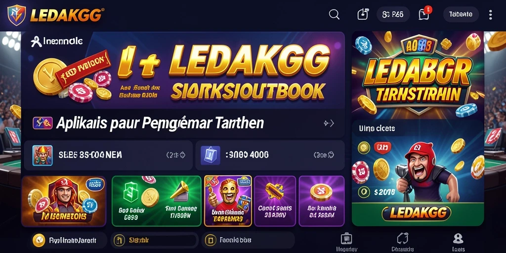 Screenshot gameplay utama LEDAKGG yang menunjukkan taruhan olahraga.