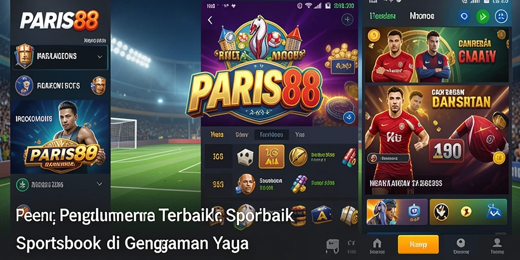 Screenshot utama PARIS88 menampilkan antarmuka Sportsbook yang menarik.
